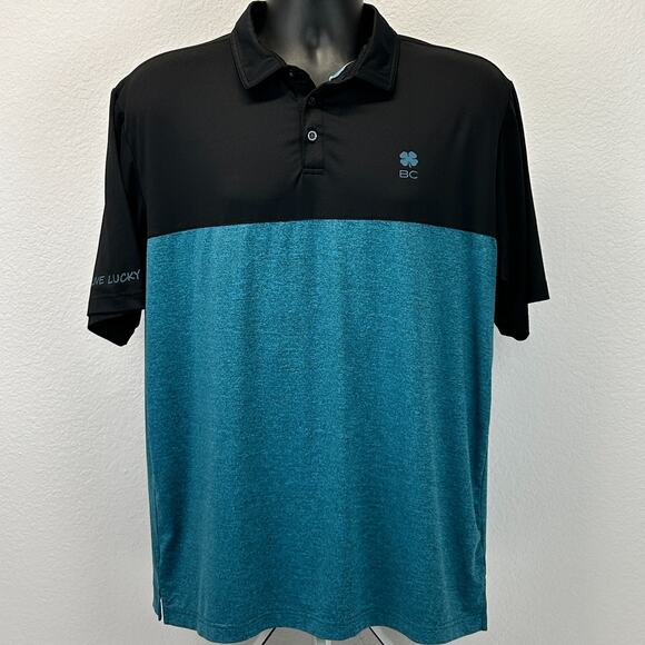 Black Clover Live Lucky Polo Shirt Golf Golfer Golfing Blue Mens L Large - Picture 2 of 7